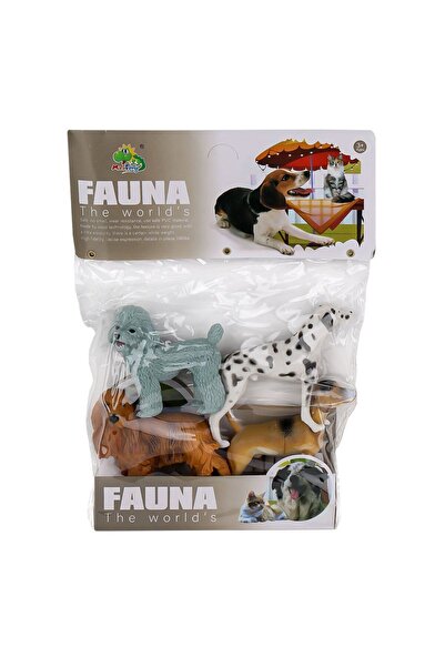 OMZ لعبة للفتيات MG7-006A مجموعة حيوانات كلاب من البلاستيك PVC مكونة من 4 قطع - لعبة كيدمار للأولاد لعبة تعليمية