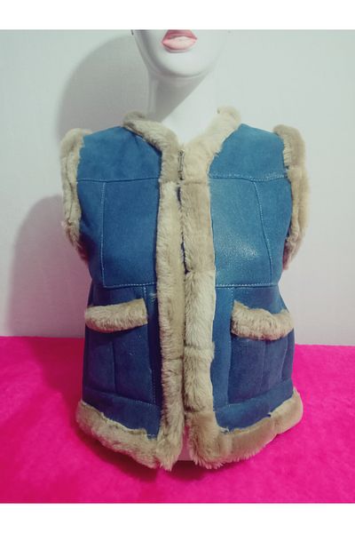 hoaryage Lamb Postu Meat Vest Sewed from Genuine Lambskin and Post