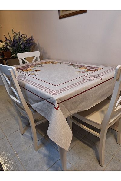 Başak Ev Tekstili DORA PANO Pânză uleioasă din PVC pe bază de fibre - Față de masă gata de ștergere cu model 120 X 155