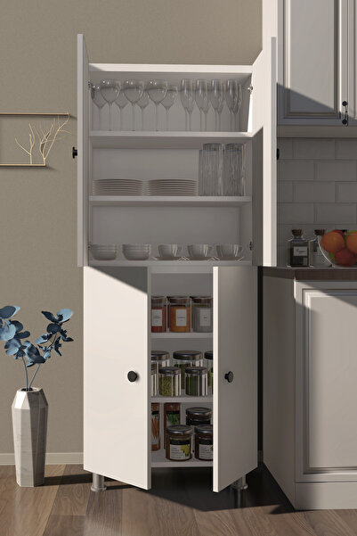 Novamod Çok Amaçlı Kiler Dolabı, Erzak Dolabı, Mutfak Dolabı, Banyo Dolabı, Balkon,ofis Dolabı(70X32X172 CM)