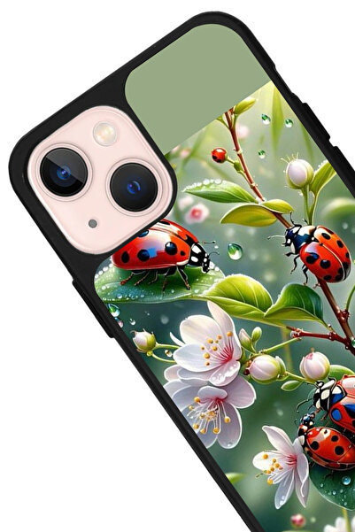 Aksel Kılıf Apple iPhone 14 Compatible Printed, Matte Black Color, Soft Silicone, Protector, Shock Absorbing Cover, Case