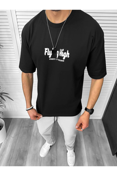 dehaine Men's T-shirt, Oversize, with print, black, 11813