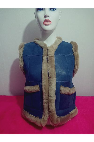 hoaryage Lamb Postu Meat Vest Sewed from Genuine Lambskin and Post