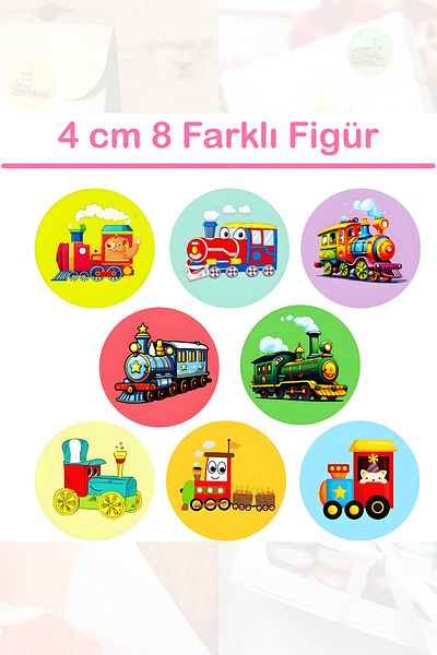 Grafikup 50 Train Sticker Set - Pen Laptop Notebook Water Bottle Label