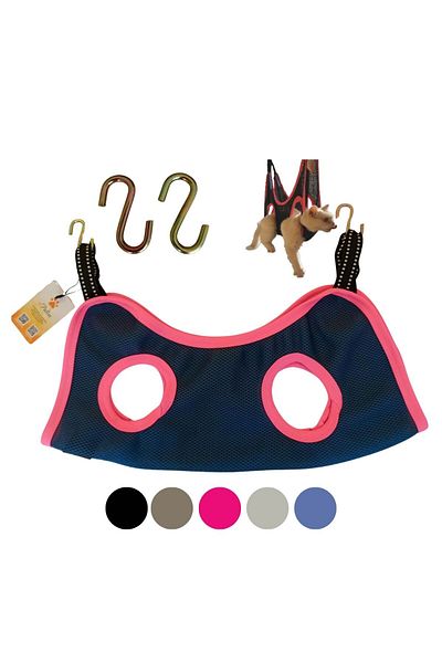 Epatim Cat and Dog Grooming Hammock + 2-Pack S Steel Hanging Hooks
