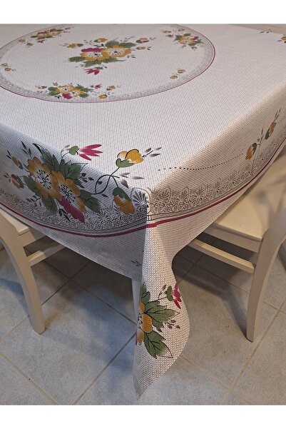Başak Ev Tekstili DORA PANO Elyaf Tabanlı Pvc Muşamba - Desenli Silinebilir 140 X 140 Hazır Masa Örtüsü