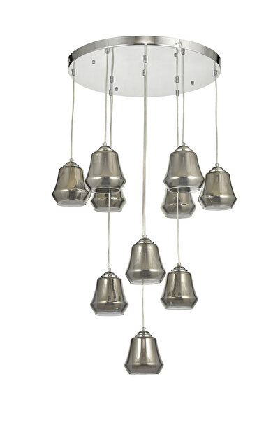 Avizemoda Venita 10 lu Füme+Beyaz Çift Camlı Salon Oturma Odası Modern Sarkıt...