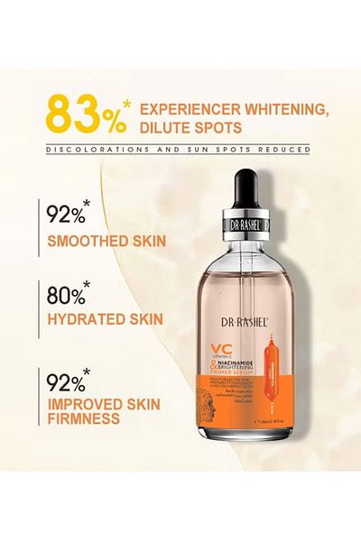 RASHEL Skin Brightening Primer Serum with Niacinamide and Vitamin C Orange 100ml