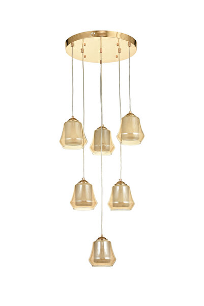 Avizemoda Venita 6 lı Bal+Beyaz Çift Camlı Salon Oturma Odası Modern Sarkıt A...