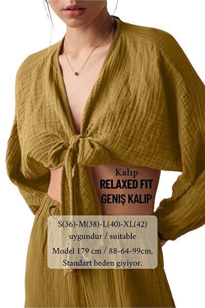 clavia Muslin Bustier, Comfortable, Wide Fit Crop Bustier with Front Tie Detail,