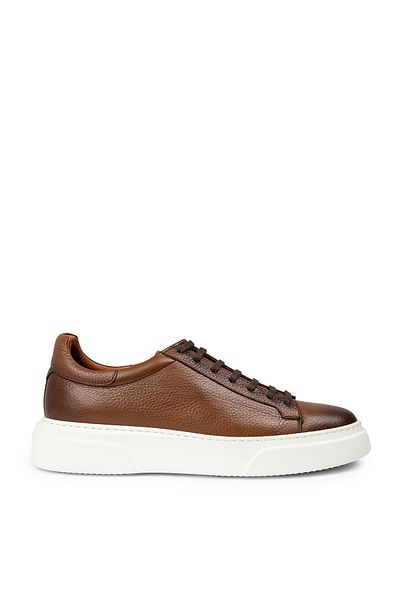 Deery Ανδρικά παπούτσια sneaker από γνήσιο δέρμα Tan Color