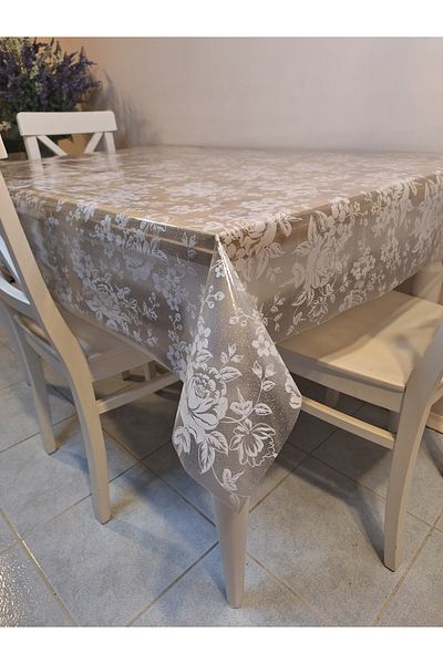 Başak Ev Tekstili Transparent 0.018 Mm PVC Oilcloth - Patterned Erasable Transparent Tablecloth