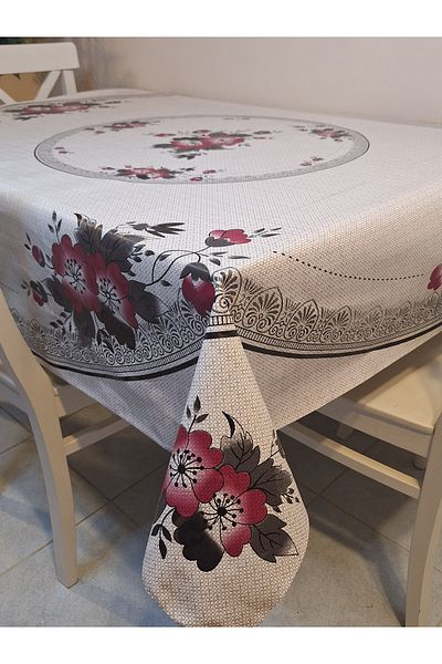 Başak Ev Tekstili DORA PANO Pânză uleioasă din PVC pe bază de fibre - Față de masă gata de ștergere cu model 140 X 140