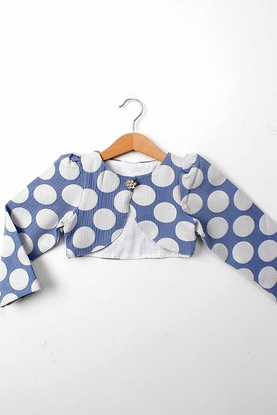 Çocuksan Baby&Kids Wear Тъмносиньо болеро на точки за момиче - Вечерен топ - Стилно яке с покана