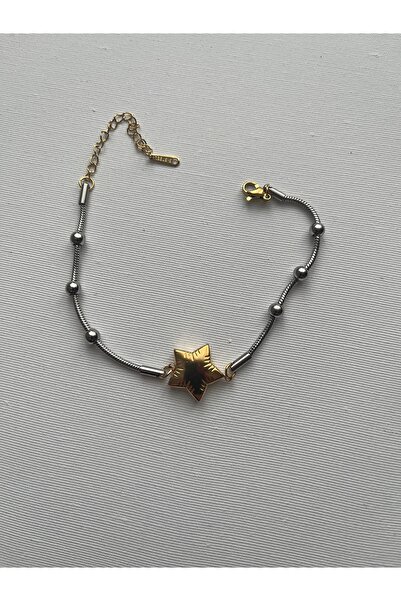 Alya Jewelry الصلب مزيج الكرة المرصعة بالنجوم سلسلة سوار