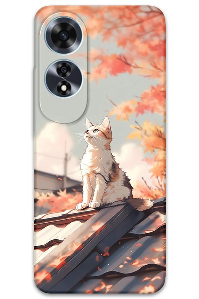 Gramaphone Oppo A60 Compatible Cat Patterned Phone Case + Screen Protector - ...