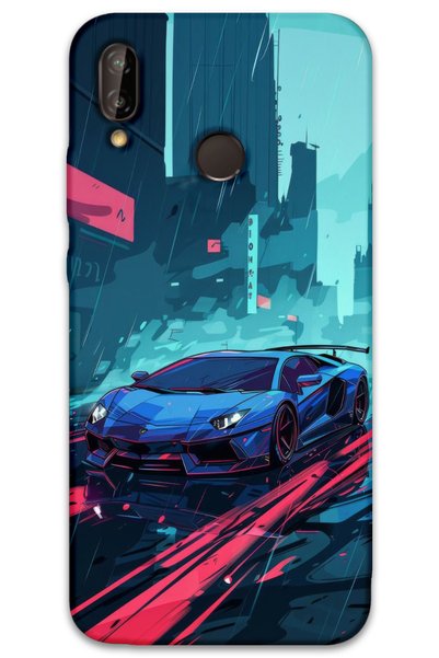 Gramaphone Huawei P20 Lite Compatible Car Patterned Phone Case + Screen Prote...