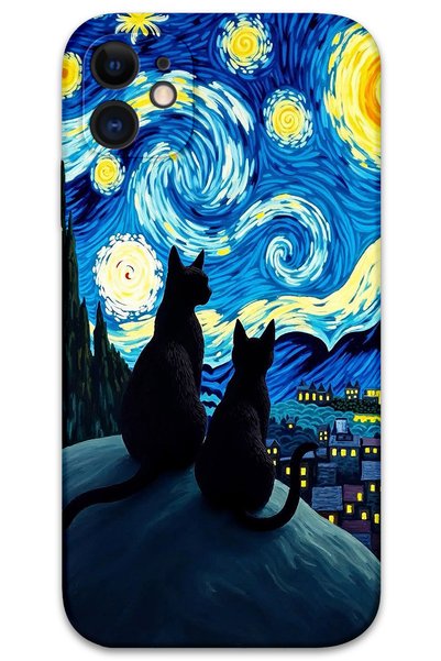 Gramaphone iPhone 12 Compatible Cat Pattern Phone Case + Screen Protector - 5782