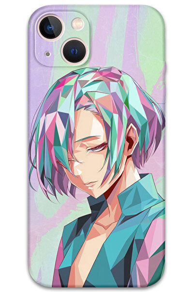 Gramaphone iPhone 13 Uyumlu Anime Desenli Telefon Kılıfı + Ekran Koruyucu - 5743