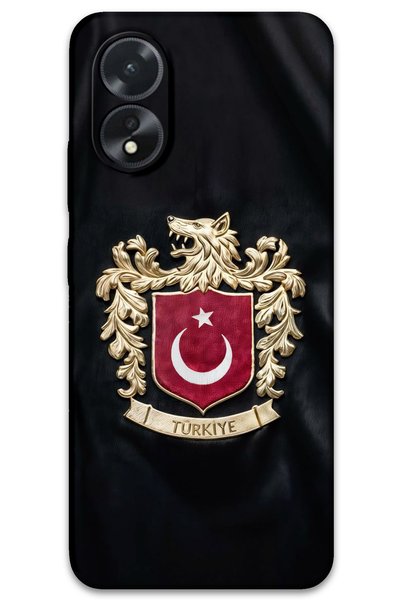Gramaphone Oppo A38 Compatible Turkish Patterned Phone Case + Screen Protecto...