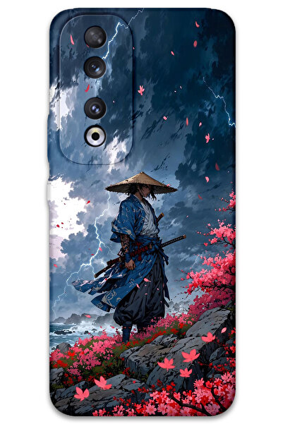 Gramaphone Huawei Honor 90 Uyumlu Samuray Desenli Telefon Kılıfı + Ekran Koru...
