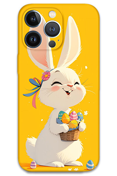 Gramaphone iPhone 13 Pro Max Uyumlu Tavşan Desenli Telefon Kılıfı + Ekran Kor...