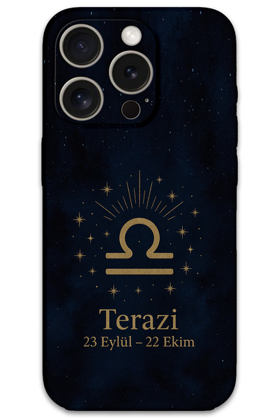 Gramaphone iPhone 15 Pro Compatible Libra Patterned Phone Case + Screen Prote...