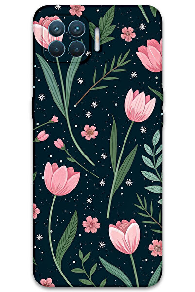 Gramaphone Oppo A73 Uyumlu Çiçek Desenli Telefon Kılıfı + Ekran Koruyucu - 5788