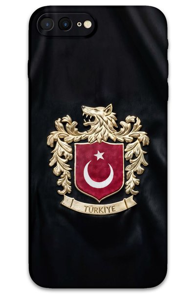 Gramaphone iPhone 8 Plus Compatible Turkish Patterned Phone Case + Screen Pro...