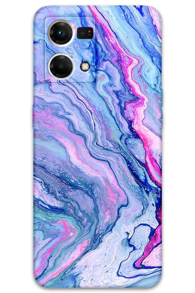 Gramaphone Oppo Reno 7 Compatible Marble Patterned Phone Case + Screen Protec...