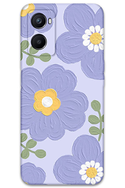 Gramaphone Oppo A96 Uyumlu Çiçek Desenli Telefon Kılıfı + Ekran Koruyucu - 5799