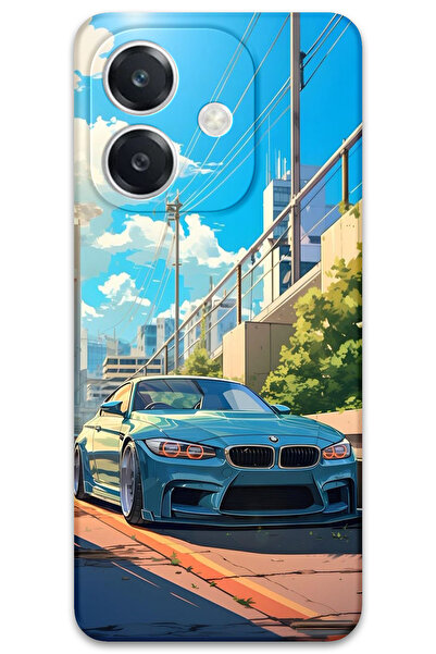 Gramaphone Oppo A3 Uyumlu Araba Desenli Telefon Kılıfı + Ekran Koruyucu - 5760