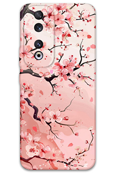 Gramaphone Huawei Honor 90 Uyumlu Çiçek Desenli Telefon Kılıfı + Ekran Koruyucu - 5805