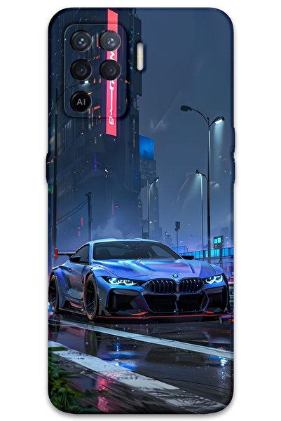 Gramaphone Oppo Reno 5 Lite Uyumlu Araba Desenli Telefon Kılıfı + Ekran Koruy...