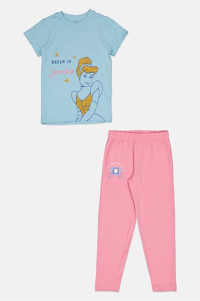 DİSNEY PRİNCESS Kids Girl 2 Pcs Cinderella Pajama Set, Multicolor