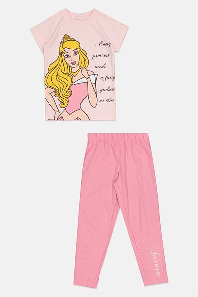 DİSNEY PRİNCESS Toddlers Girl 2 Pieces Princess Pajama Set, Multicolor
