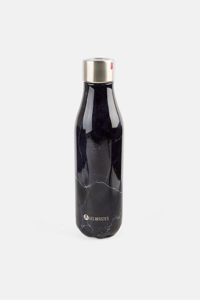 Les Artistes Paris Stainless Steel Marble Insulated Water Bottle 500 ml, Black