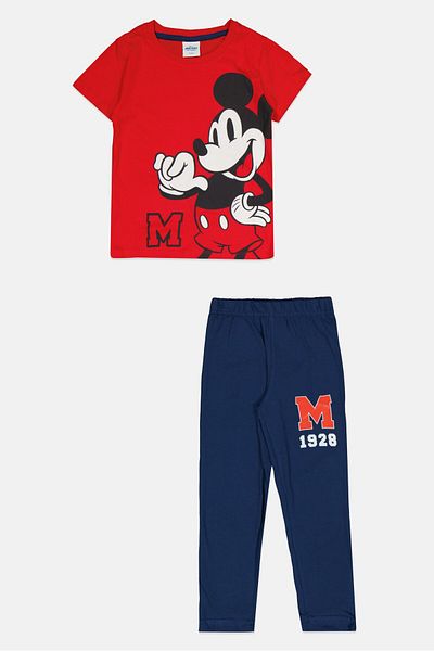 Disney Toddlers Boy 2 Pieces Mickey And Friends Pajama Set, Multicolor