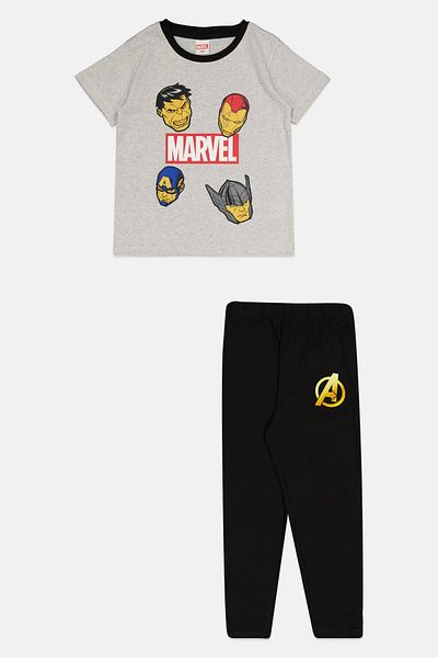 Marvel Kids Boy 2 Pcs Avengers Short Sleeve Pajama Set, Multicolor