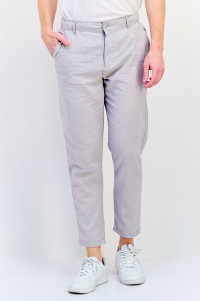 CELIO Men Regular Fit Solid Chino Pants, Light Grey