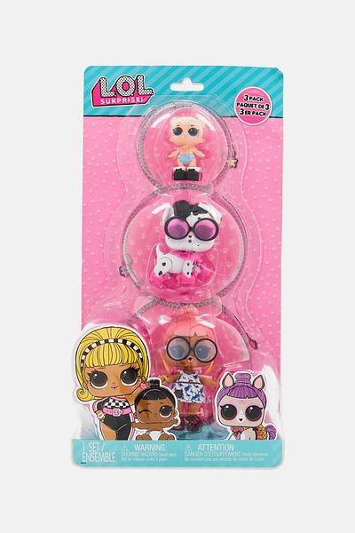 L.O.L. SURPRISE 3 Pcs Miss Punk Sur-fur Puppy /Lil Heartbreaker Cute Little Doll Collection