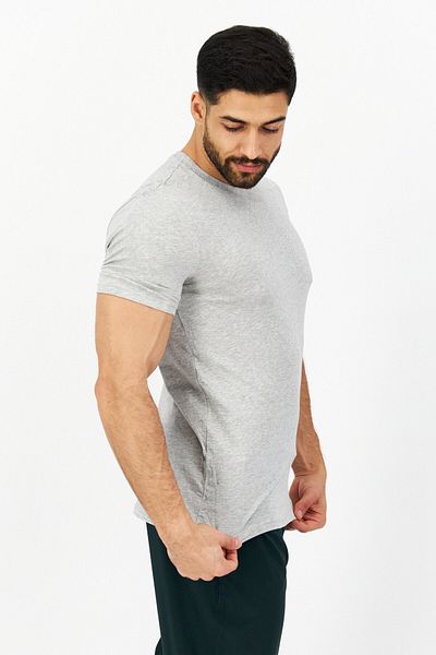 adidas Men 2 Pieces Sportwear Fit Short Sleeve Training T-Shirt, Black/Grey