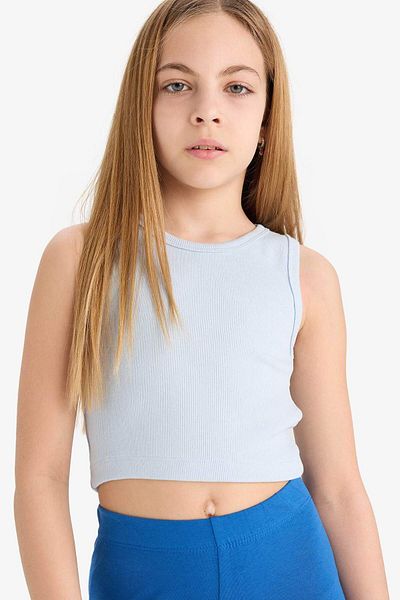 DeFacto Girl's Crew Neck Basic Plain Undershirt D9097A825Hs