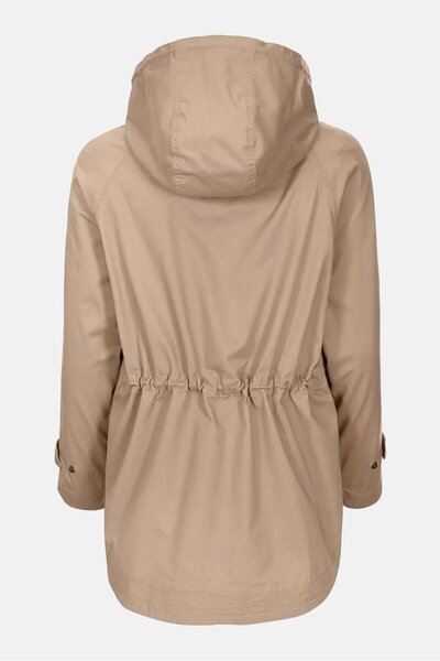 Tchibo Women Solid Hood With Drawstring Jacket, Beige