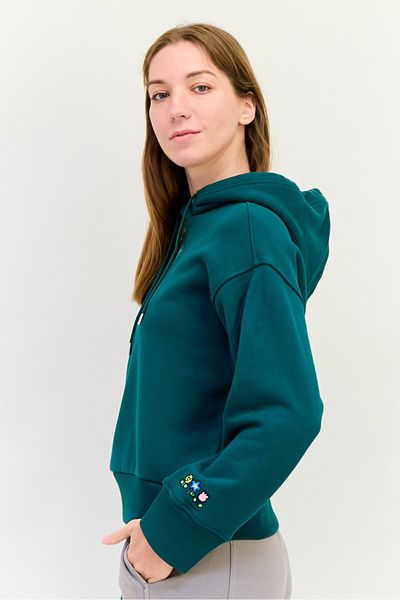 adidas Original X Hello Kitty Women Sportswear Fit Long Sleeve Outdoor Hoodie, Green