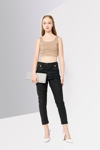 Diesel بنطلون جينز نسائي بقصّة عادية، لون أسود