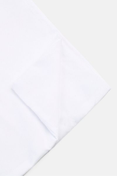 COTTON HOME 3 Pieces Emperor Plain Fitted Sheet With Pillow Case Set, White