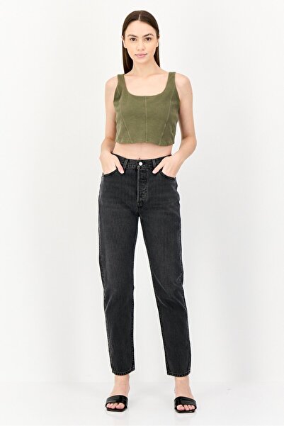 Levi's Women Regular Fit Solid Non-Stretchable Denim, Charcoal