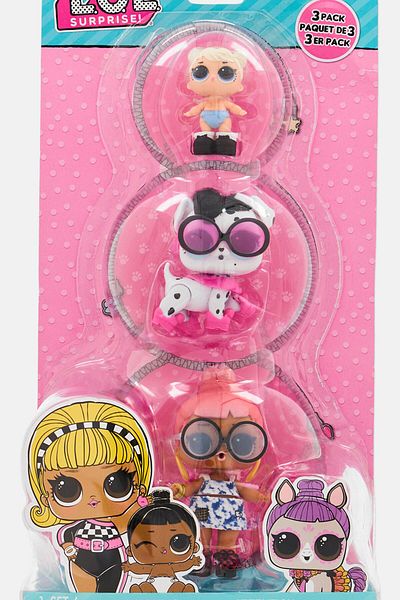 L.O.L. SURPRISE 3 Pcs Miss Punk Sur-fur Puppy /Lil Heartbreaker Cute Little Doll Collection