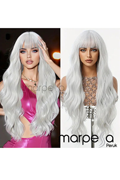 Marpessa Dalgalı Perçemli Uzun Fiber Sentetik Peruk Luxline Serisi